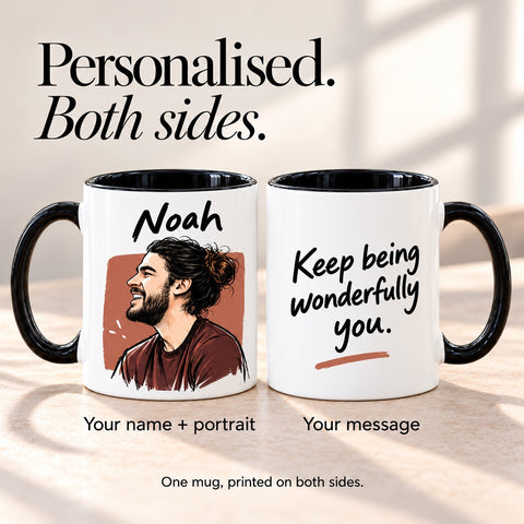 Personalised Portrait Mug – Custom Gift for Friends & Colleagues
