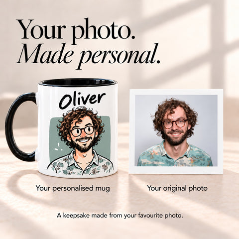 Personalised Portrait Mug – Custom Gift for Friends & Colleagues