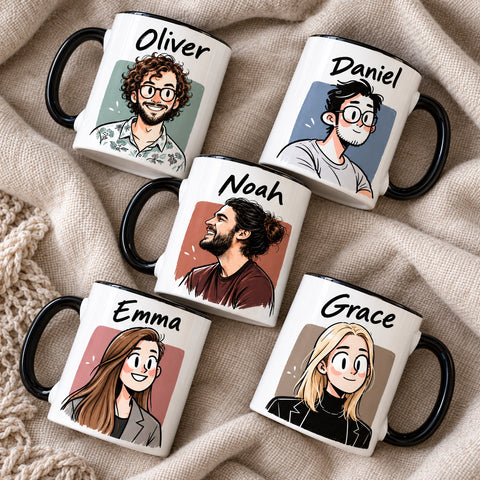 Personalised Portrait Mug – Custom Gift for Friends & Colleagues
