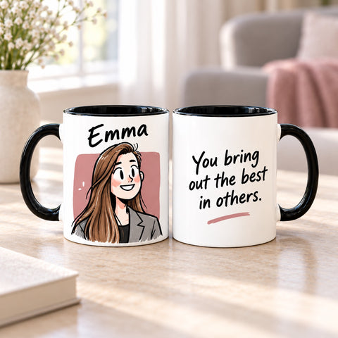Personalised Portrait Mug – Custom Gift for Friends & Colleagues