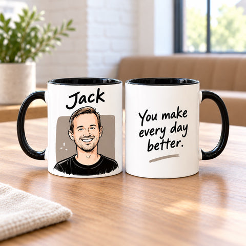 Personalised Portrait Mug – Custom Gift for Friends & Colleagues