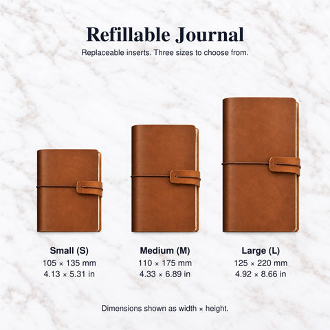 Personalised Refillable Leather Journal – Botanical Monogram