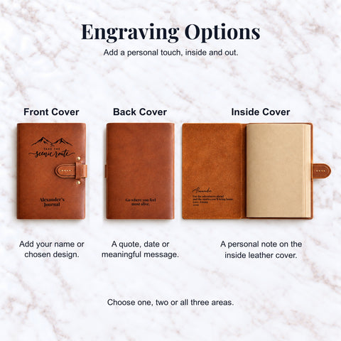 Personalised Mountain Thick Leather Journal – 400 Pages
