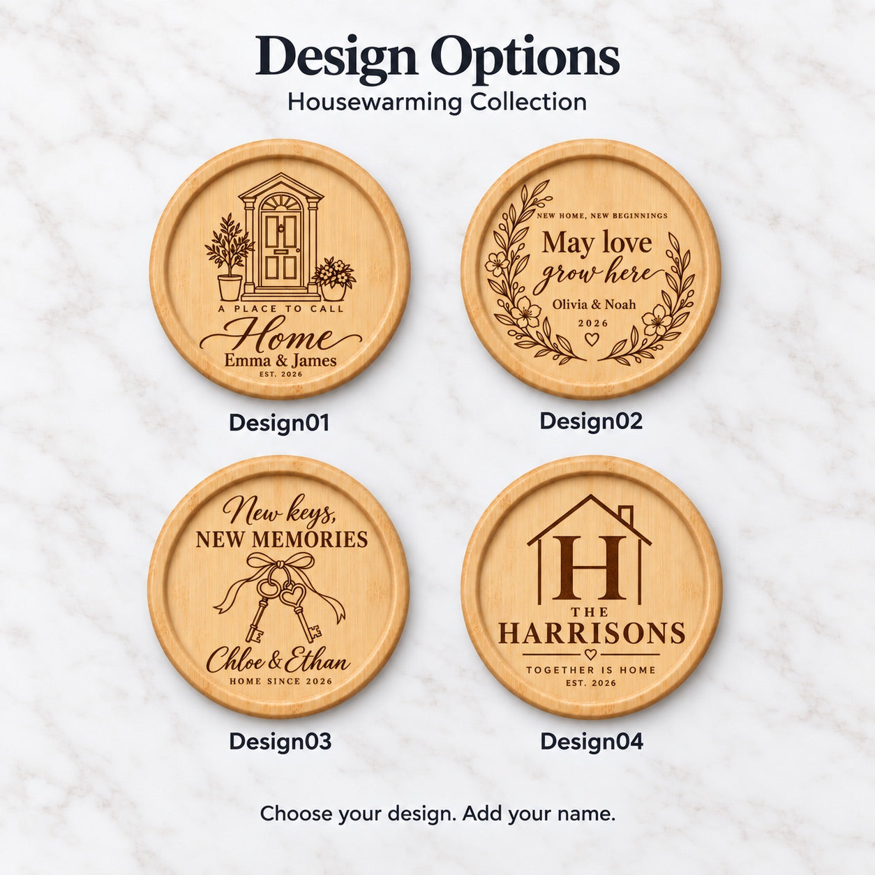 Personalised Housewarming Coaster – New Home Keepsake