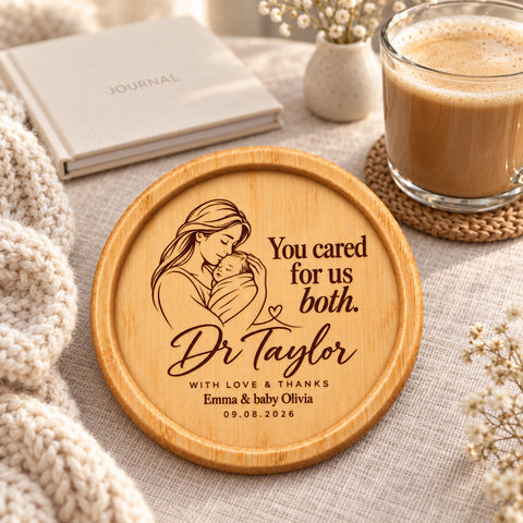 Personalised Obstetrician Thank You Gift – Engraved Coaster