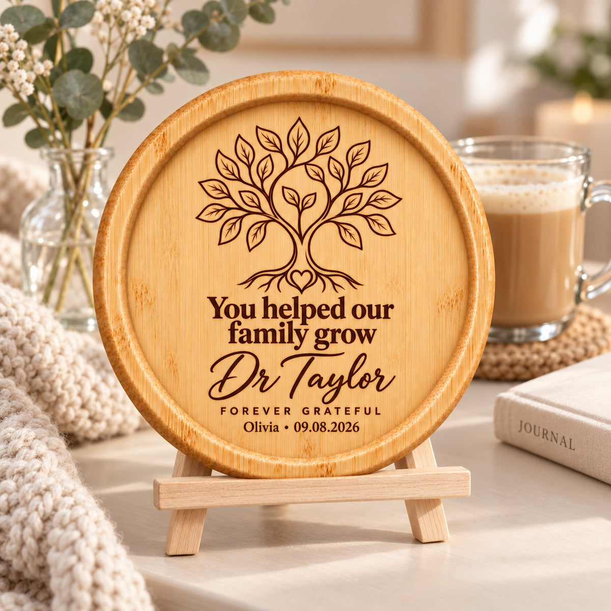 Personalised Obstetrician Thank You Gift – Engraved Coaster