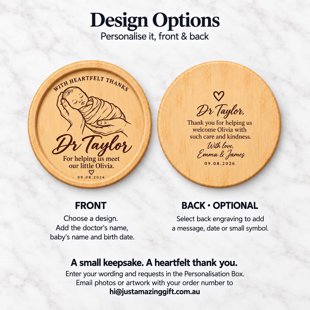 Personalised Obstetrician Thank You Gift – Engraved Coaster