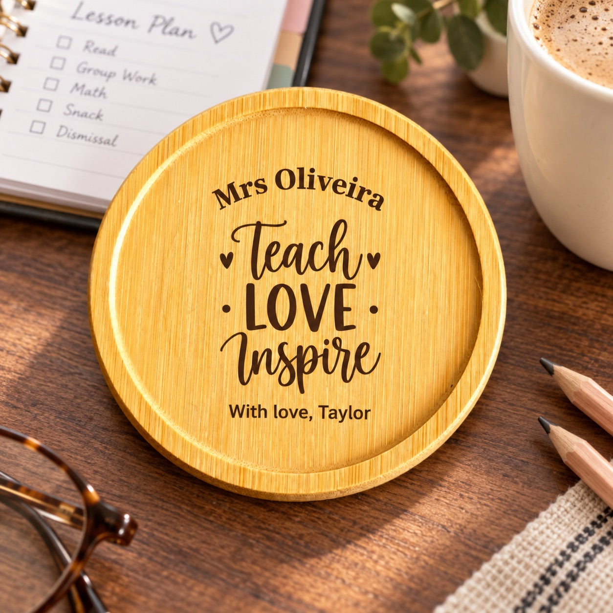 Personalised Teacher Coaster / Thank You Teacher Gift