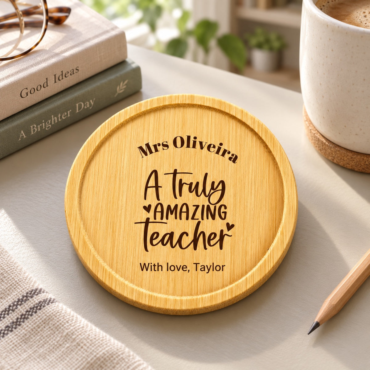 Personalised Teacher Coaster / Thank You Teacher Gift