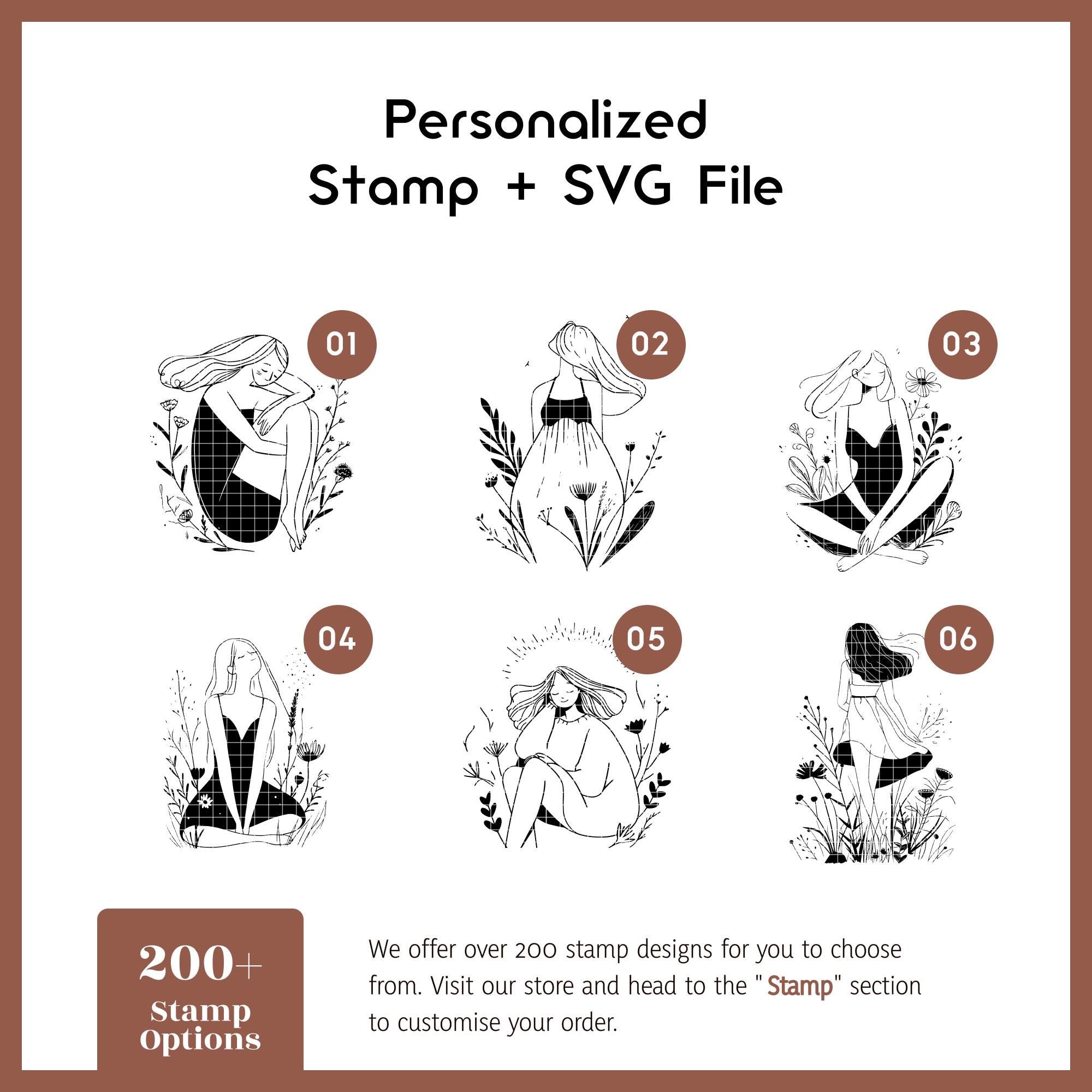 Feminine botanical line art SVG