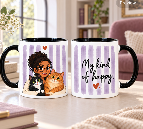 Personalised Family & Pet Portrait Mug – Cartoon Photo Gift