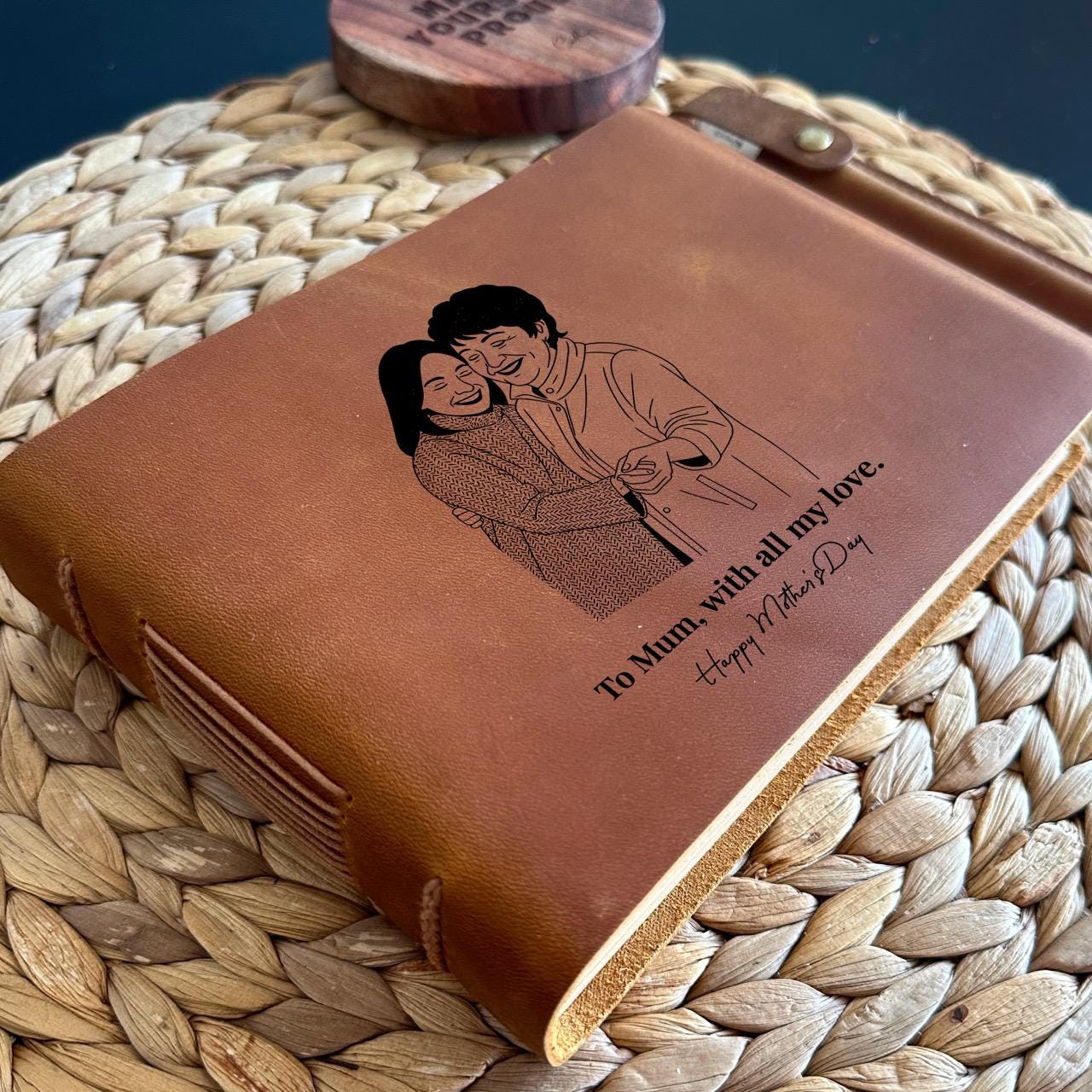 Personalized Leather Journal Moms Gift