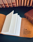 Handmade brown leather journal with Grandpa or Dad design