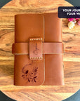 Handmade crazy horse leather notebook customised with name