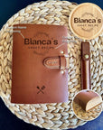 Handmade leather cookbook for family recipes