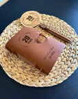 Handmade refillable leather notebook for milestones and vow renewals