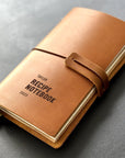 Personalised crazy horse leather cookbook with name and year