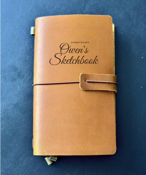 Personalised crazy horse leather journal for son’s birthday