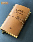 Handmade refillable Daddy’s Journal with engraved heart design