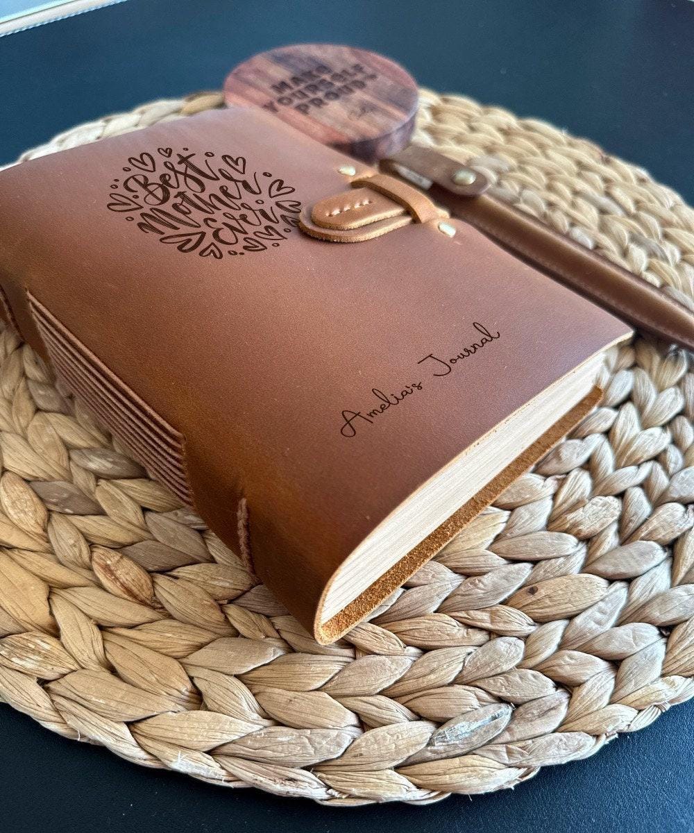 Handmade leather notebook gift for Mother’s Day