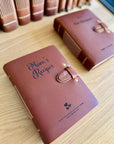 Personalised Mum’s Recipes leather book engraved as family cookbook
