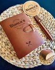 Sweet Recipe leather book personalised with custom name