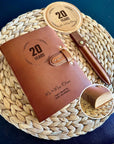 Personalised leather anniversary journal engraved for 50 years