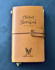 Handmade refillable crazy horse leather sketchbook for artists