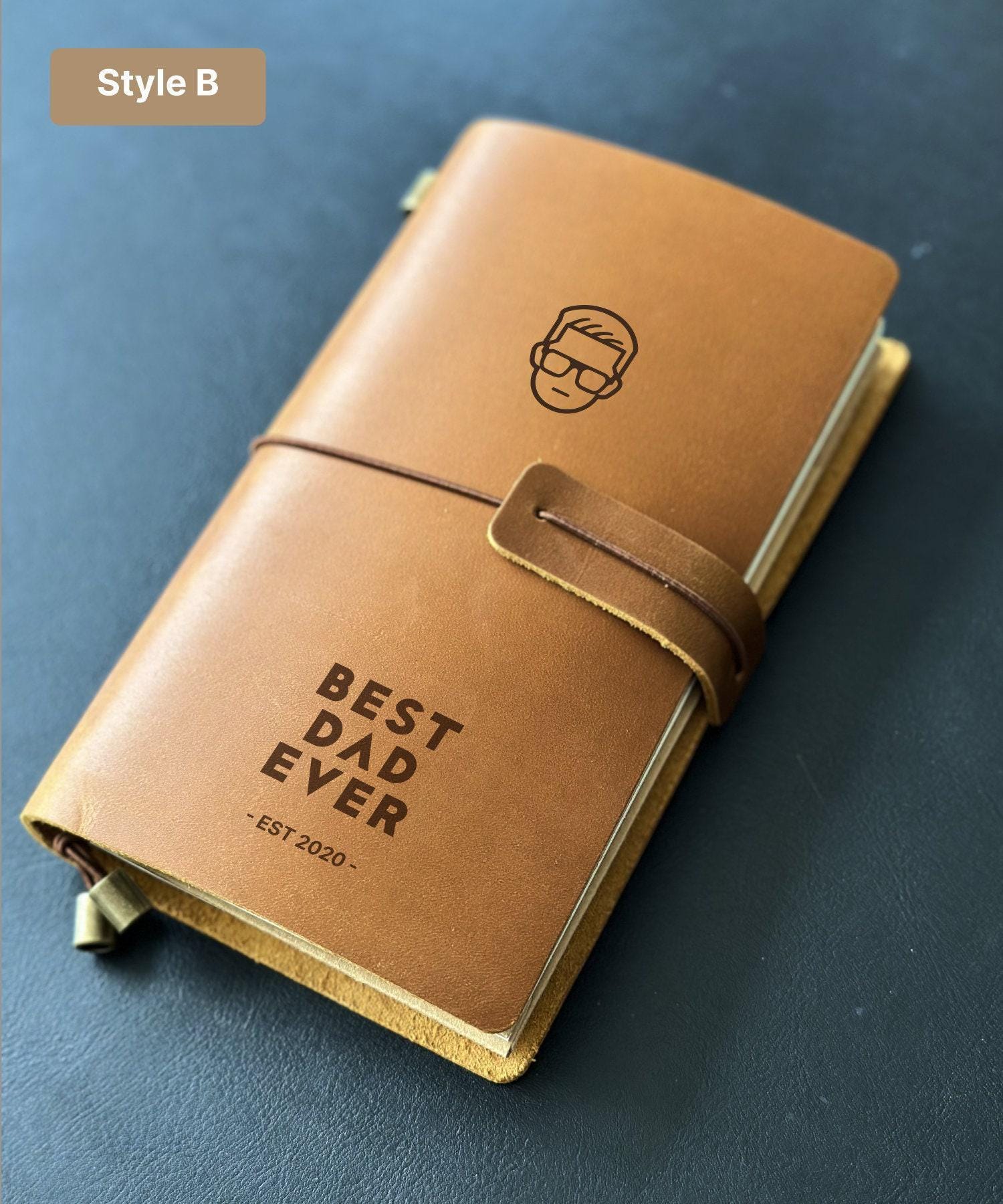 Birthday or Christmas leather notebook gift for dad