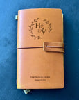 Romantic refillable leather notebook for wedding vows and love stories