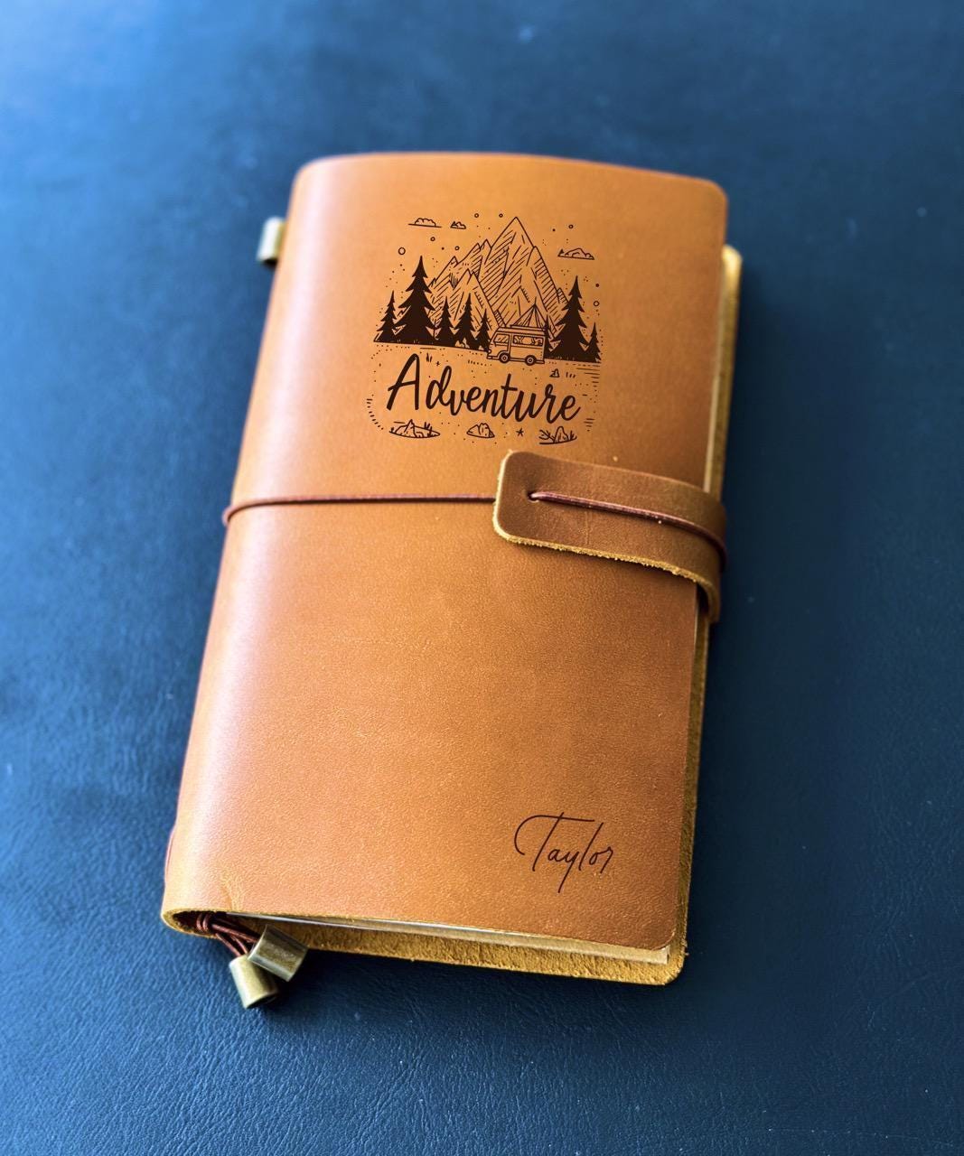 Handmade refillable leather sketchbook for outdoor journaling