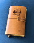 Handmade refillable leather sketchbook for outdoor journaling