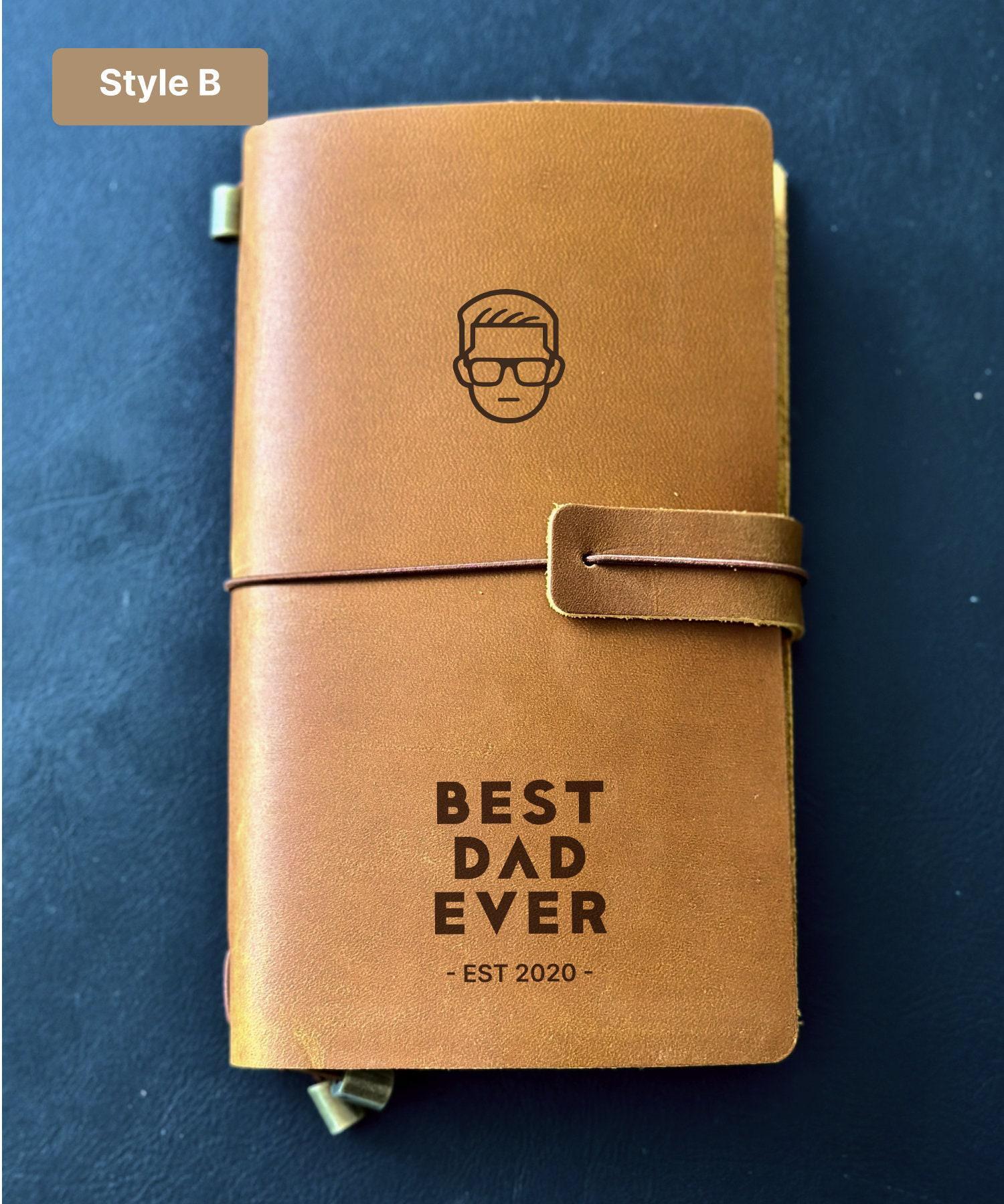 Unique personalised Best Dad Ever refillable journal for fathers