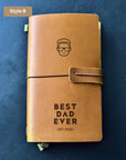 Unique personalised Best Dad Ever refillable journal for fathers