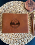 Leather notebook gift for travellers, couples, and nature lovers