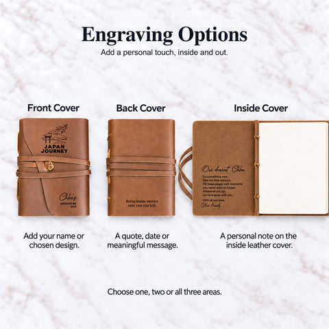 Personalised Leather Wrap Journal – Mountain Designs
