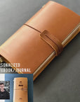 Personalised Couple’s Leather Journal – Refillable Notebook, Custom Wedding & Anniversary Gift