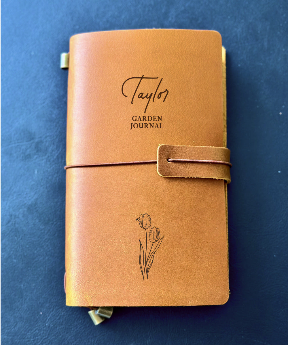 Handmade leather travel journal, a lovely gift for her travel experiences.