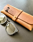 Personalised Leather Eyeglass Case with Your Name and Portrait