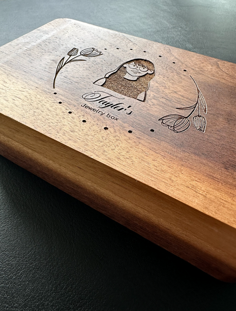 Custom Wooden Portrait Jewellery Box